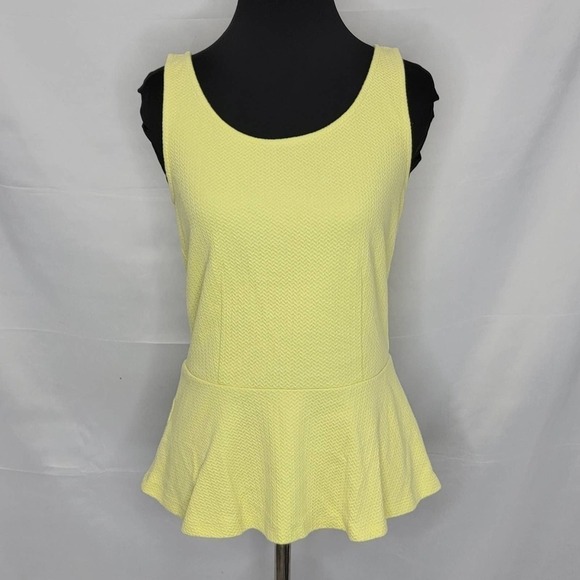 ANN Taylor Neon Yellow Tank with Flair Waist - Picture 2 of 12